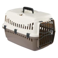 KERBL - Box de transport pour chien - EXPEDITION - 48x32x32cm - Creme et taupe - Sécurisé voiture(m-1)