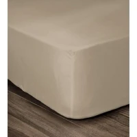 LOVELY HOME Drap Housse 100% Coton 180x200cm - Bonnet 35cm - Beige(m-2)