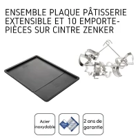 Ensemble avec plaque a pâtisserie extensible et 9 emporte-pieces sur cintre - ZENKER(m-4)