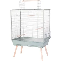 ZOLUX Cage grillagée surélevée pour oiseau - Pour perruche, calopsitte, canari - 81 x 48 x 130 cm - Néolife - Vert(m-1)