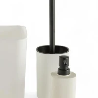 Set de 5 acc SDB - TODAY - UTILITY - Distr de savon, porte-brosse a dents, porte savon, brosse WC, poubelle - White(m-2)