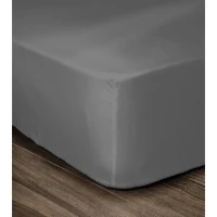 LOVELY HOME Drap Housse 100% Coton 160x200cm - Bonnet 35cm - Gris foncé(m-2)