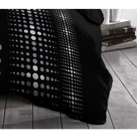 Parure de couette microfibre Steevy - 1 housse de couette 140x200 cm + 1 taie 63x63 cm - Noir - HOME LINGE PASSION(m-2)