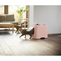 ROTHO Maison toilette pour chat - 51 x 39 x 40 cm - Bac a litiere - Rose(m-2)