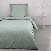 Drap housse TODAY Essential - 90 x 190 cm - 1 personne - 100% Coton uni - Celadon(m-2)
