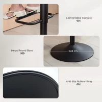 HOMCOM Retro Bar Stools Set of 2, Adjustable Kitchen Stool, Upholstered Bar Chairs with Back, Swivel Seat, Dark Grey(m-7)