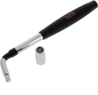 Clé démonte-roue téléscopique douille encliquable réversible 17-19mm - AEG - Longeur repliée : 36cm Longueur déployée : 54,5cm(m-5)