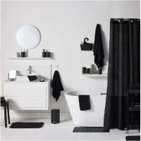 Set de douche - TODAY - UTILITY - Panier, tapis, rideau - Black(m-3)
