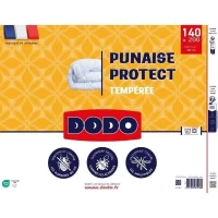 DODO Couette tempérée 300gr/m² 140x200 cm - Protection anti punaise, anti acarien - Blanc - Fabriqué en France(m-5)