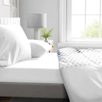 Drap housse - HOME LINGE PASSION - HP71764 - 140 x 190 cm + 30 cm bonnet - Microfibre - 82 g - Blanc(m-2)