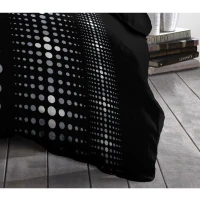 Parure de couette Microfibre STEEVY 220x240cm et 2 taies d'oreillers 63x63cm Noir(m-3)