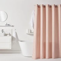Rideau de douche gauffré - Pink - Polyester - 180 x 200 cm - 12 crochets - UTILITY - TODAY(m-1)