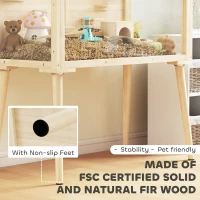 PawHut Hamsterkäfig, Zwerghamstergehege, Kleintierstall mit Zubehör, Wasserflasche, 110 x 52 x 101 cm, Holz, Kunststoff(m-5)