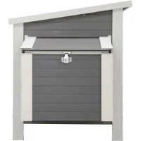 Kerbl Poulailler Barney (60% plastique , 40% bois) 2-4 poules - 137x73x83 cm - Gris et blanc - 60% PVC 40% bois(m-2)