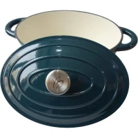 Cocotte BAUMALU 30 cm - Forme ovale - Bleu vert(m-1)