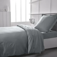 Drap housse TODAY Essential - 90 x 190+25 cm - 1 personne - 100% Coton jersey - Acier(m-2)