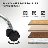 HOMCOM Fauteuil de bureau, chaise bureau ergonomique, hauteur réglable, accoudoirs relevables, 70 x 70 x 114-122 cm, gris(m-7)