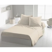 Drap plat - HOME LINGE PASSION - HP72097 - Microfibre 82 g - 240 x 300 cm - Beige ivoire(m-1)