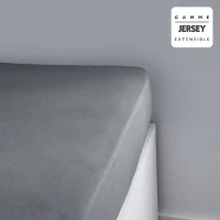 Drap housse TODAY Essential - 160 x 200+25 cm - 1 personne - 100% Coton jersey - Acier(m-3)