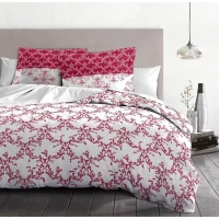 Parure de couette HOME LINGE PASSION FRISE - Bordeaux - 100% Coton 57 Fils(m-3)