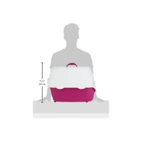 Bac a litiere TRIXIE Vico - Couvercle - 40 × 40 × 56 cm - Baie et blanc(m-5)