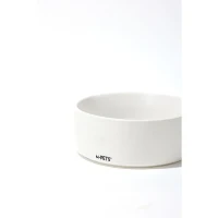 Bols céramique avec support en bambou 2x350 ml - Mpets - OPERA - Blanc(m-2)