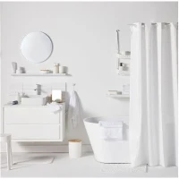 Set de douche - TODAY - UTILITY - Panier, tapis, rideau - White(m-4)