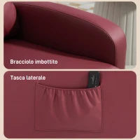 HOMCOM Poltrona Relax Massaggiante con Telecomando e 8 Programmi, Reclinazione e Poggiapiedi, Rosso(m-8)