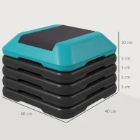 SPORTNOW Aerobic stepper marche d'exercice avec 5 hauteur réglable de 10/15/20/25/30 cm charge 150 kg pour maison gym bleu(m-3)