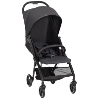 AIYAPLAY Carrito para Bebé Plegable con Respaldo Reclinable Reposapiés Ajustable Capota Cesta Arnés Carga 15 kg Gris Oscuro(m-1)