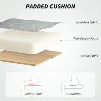 HOMCOM Linen-Look Double-Padded Office Chair - Grey(m-5)