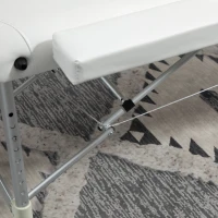 HOMCOM Camilla Masaje Plegable de Aluminio con Altura Ajustable 3 Zonas Reposacabezas Reposabrazos Blanco(m-4)