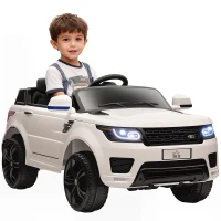 HOMCOM Macchina Elettrica per Bambini 3-6 Anni con Telecomando, Luci LED e Clacson, in PP e Metallo, 110x68x52 cm, Bianco(m-11)