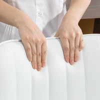 HOMCOM Conjunto de 2 Bancos de Bar Giratórios com Encosto Curvado e Apoio para os Pés Estofados em PU 47x54,5x97,5 cm Branco(m-9)