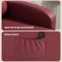 HOMCOM Poltrona de Massagem Reclinável com 2 Zonas de Massagem 8 Programas e 5 Níveis de Intensidade 68x88x98 cm Borgonha(m-8)