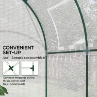 Outsunny Walk in Polytunnel Greenhouse, Green House for Garden with Roll-up Window and Door, 1.8 x 1.8 x 2 m, White(m-7)