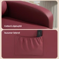 Homcom Fotoliu Masaj 68×88×98 cm – 8 Moduri, Telecomanda & Suport Picioare, Rosu(m-8)