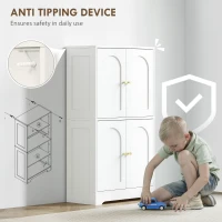 HOMCOM 4-Door Kitchen Storage Cabinet with Adjustable Shelves - White(m-7)