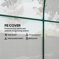 Outsunny Walk in Polytunnel Greenhouse, Green House for Garden with Roll-up Window and Door, 1.8 x 1.8 x 2 m, White(m-4)