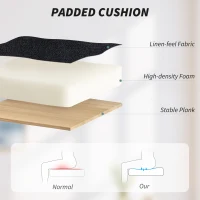 HOMCOM Linen-Look Double-Padded Office Chair - Black(m-5)