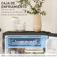 HOMCOM Mini Nevera Silenciosa 91 L Clase E con Temperatura Regulable 5 Niveles Puerta Reversible Estantes Ajustables Negro(m-5)