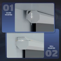 HOMCOM Telo per Proiettore 100" 16:9 Motorizzato con Telecomando, 251x8x168 cm, Bianco(m-7)