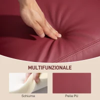HOMCOM Poltrona Relax Massaggiante con Telecomando e 8 Programmi, Reclinazione e Poggiapiedi, Rosso(m-6)