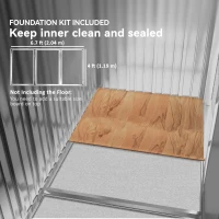 Outsunny Magazie Grădină Metalică cu Orificii de Ventilație și Ușă Culisantă Dublă pentru Grădinarit și DIY, 213x130x185 cm, Maro(m-6)