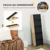 PawHut Rampa per Cani Pieghevole e Antiscivolo con Altezza Regolabile su 4 Livelli per Animali fino 15kg(m-5)