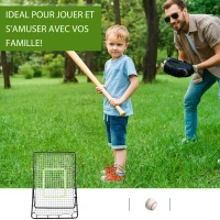 HOMCOM Filet de rebond de football 90L x 80l x 140H cm cible et sardines de fixation fournies noir vert(m-5)