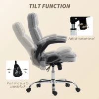 HOMCOM Scaun de Birou cu Masaj la 4 Puncte și Încălzire și Brațe Pliabile, Gri(m-8)