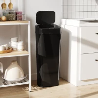 HOMCOM 50L Stainless Steel Sensor Bin - Black(m-2)