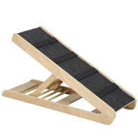 PawHut Rampa per Cani Pieghevole e Antiscivolo con Altezza Regolabile su 4 Livelli per Animali fino 15kg(m-1)