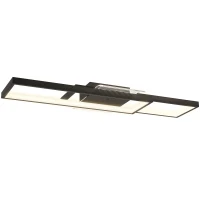 HOMCOM Lámpara de techo LED 43W 4600 lm 3000-6000K regulable lámpara de techo plana con control remoto interruptor de pared 70 x 30 x 7 cm Negro(m-6)